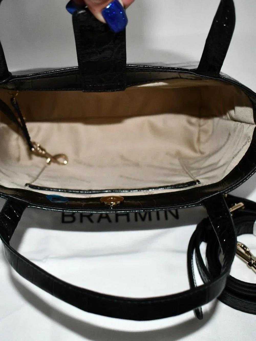 BRAHMIN Alba Collection SMALL Mona Tote Bag in Black #11092663 NWT Details: Smal